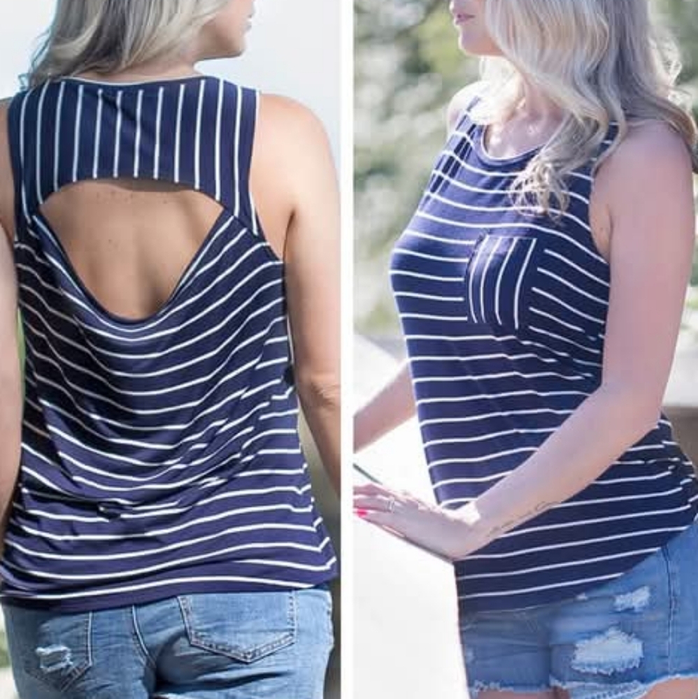 Striped Pocket Tank